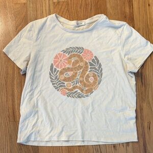 Marine Layer Graphic Tee with Snake and Floral Design